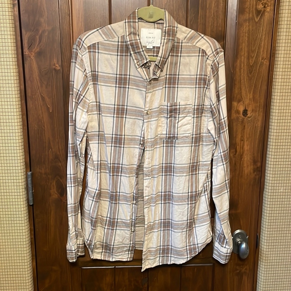 Plaid long sleeve button up